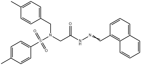 4-methyl-N-(4-methylbenzyl)-N-{2-[2-(1-naphthylmethylene)hydrazino]-2-oxoethyl}benzenesulfonamide 结构式