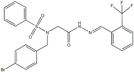 N-(4-bromobenzyl)-N-(2-oxo-2-{2-[2-(trifluoromethyl)benzylidene]hydrazino}ethyl)benzenesulfonamide 结构式