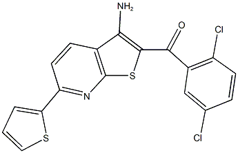 (3-amino-6-thien-2-ylthieno[2,3-b]pyridin-2-yl)(2,5-dichlorophenyl)methanone 结构式