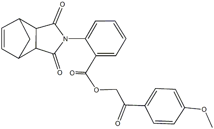 2-(4-methoxyphenyl)-2-oxoethyl 2-(3,5-dioxo-4-azatricyclo[5.2.1.0~2,6~]dec-8-en-4-yl)benzoate 结构式