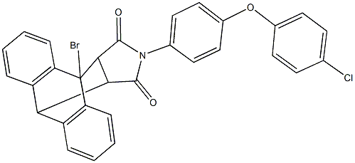 1-bromo-17-[4-(4-chlorophenoxy)phenyl]-17-azapentacyclo[6.6.5.0~2,7~.0~9,14~.0~15,19~]nonadeca-2,4,6,9,11,13-hexaene-16,18-dione 结构式