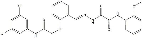 2-(2-{2-[2-(3,5-dichloroanilino)-2-oxoethoxy]benzylidene}hydrazino)-N-(2-methoxyphenyl)-2-oxoacetamide 结构式