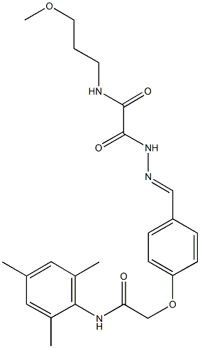 2-(2-{4-[2-(mesitylamino)-2-oxoethoxy]benzylidene}hydrazino)-N-(3-methoxypropyl)-2-oxoacetamide 结构式