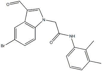2-(5-bromo-3-formyl-1H-indol-1-yl)-N-(2,3-dimethylphenyl)acetamide 结构式