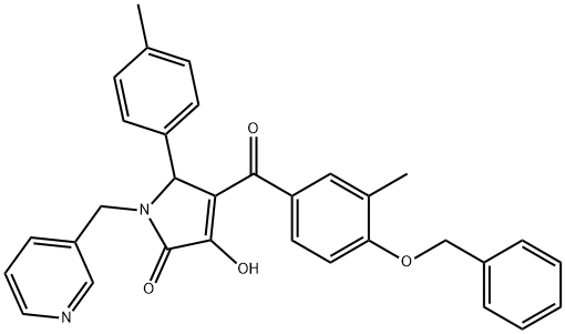 4-[4-(benzyloxy)-3-methylbenzoyl]-3-hydroxy-5-(4-methylphenyl)-1-(pyridin-3-ylmethyl)-1,5-dihydro-2H-pyrrol-2-one 结构式