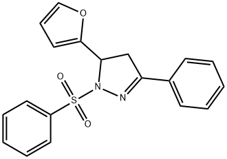 5-(2-furyl)-3-phenyl-1-(phenylsulfonyl)-4,5-dihydro-1H-pyrazole 结构式