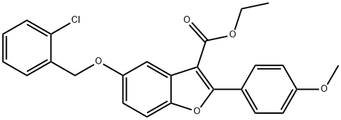 ethyl 5-[(2-chlorobenzyl)oxy]-2-(4-methoxyphenyl)-1-benzofuran-3-carboxylate 结构式