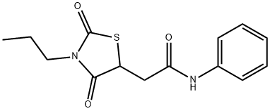2-(2,4-dioxo-3-propyl-1,3-thiazolidin-5-yl)-N-phenylacetamide 结构式
