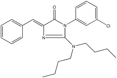 5-benzylidene-3-(3-chlorophenyl)-2-(dibutylamino)-3,5-dihydro-4H-imidazol-4-one 结构式