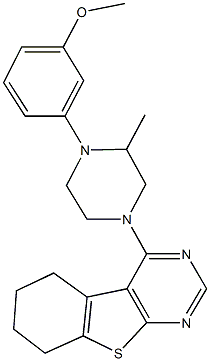 4-[4-(3-methoxyphenyl)-3-methyl-1-piperazinyl]-5,6,7,8-tetrahydro[1]benzothieno[2,3-d]pyrimidine 结构式