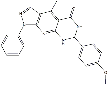 7-(4-methoxyphenyl)-4-methyl-1-phenyl-1,6,7,8-tetrahydro-5H-pyrazolo[4',3':5,6]pyrido[2,3-d]pyrimidin-5-one 结构式