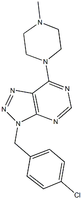 3-(4-chlorobenzyl)-7-(4-methyl-1-piperazinyl)-3H-[1,2,3]triazolo[4,5-d]pyrimidine 结构式