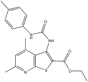 ethyl 4,6-dimethyl-3-[(4-toluidinocarbonyl)amino]thieno[2,3-b]pyridine-2-carboxylate 结构式