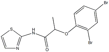 2-(2,4-dibromophenoxy)-N-(1,3-thiazol-2-yl)propanamide 结构式