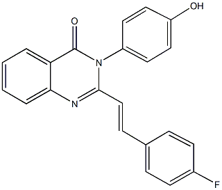 2-[2-(4-fluorophenyl)vinyl]-3-(4-hydroxyphenyl)-4(3H)-quinazolinone 结构式