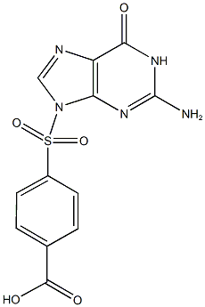 4-[(2-amino-6-oxo-1,6-dihydro-9H-purin-9-yl)sulfonyl]benzoic acid 结构式