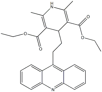 diethyl 4-[2-(9-acridinyl)ethyl]-2,6-dimethyl-1,4-dihydro-3,5-pyridinedicarboxylate 结构式