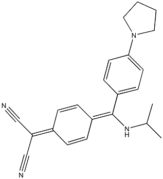 2-{4-[(isopropylamino)(4-pyrrolidin-1-ylphenyl)methylene]cyclohexa-2,5-dien-1-ylidene}malononitrile 结构式