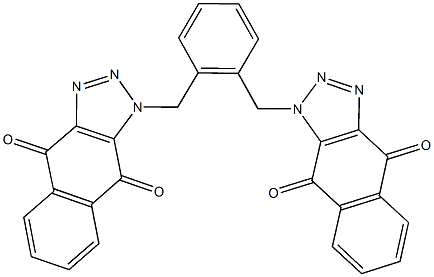 1-{2-[(4,9-dioxo-4,9-dihydro-1H-naphtho[2,3-d][1,2,3]triazol-1-yl)methyl]benzyl}-1H-naphtho[2,3-d][1,2,3]triazole-4,9-dione 结构式