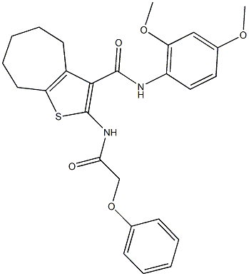 N-(2,4-dimethoxyphenyl)-2-[(phenoxyacetyl)amino]-5,6,7,8-tetrahydro-4H-cyclohepta[b]thiophene-3-carboxamide 结构式