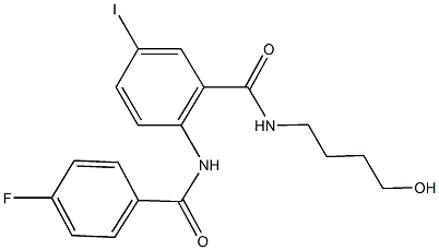 2-[(4-fluorobenzoyl)amino]-N-(4-hydroxybutyl)-5-iodobenzamide 结构式