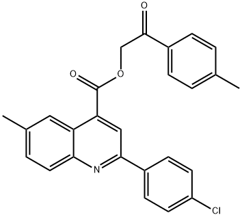 2-(4-methylphenyl)-2-oxoethyl 2-(4-chlorophenyl)-6-methyl-4-quinolinecarboxylate 结构式