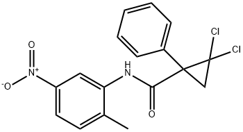 2,2-dichloro-N-{5-nitro-2-methylphenyl}-1-phenylcyclopropanecarboxamide 结构式