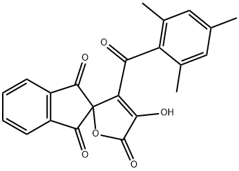 3-hydroxy-4-(2,4,6-trimethylbenzoyl)-spiro[furan-5,2'-(1'H)-indene]-1',2,3'(2'H,5H)-trione 结构式