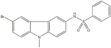 N-(6-bromo-9-methyl-9H-carbazol-3-yl)benzenesulfonamide 结构式