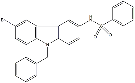 N-(9-benzyl-6-bromo-9H-carbazol-3-yl)benzenesulfonamide 结构式