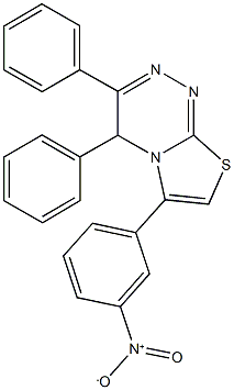 6-{3-nitrophenyl}-3,4-diphenyl-4H-[1,3]thiazolo[2,3-c][1,2,4]triazine 结构式