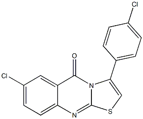 7-chloro-3-(4-chlorophenyl)-5H-[1,3]thiazolo[2,3-b]quinazolin-5-one 结构式