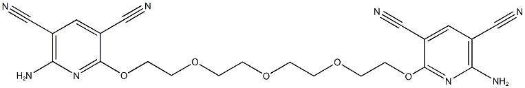 2-amino-6-{2-[2-(2-{2-[(6-amino-3,5-dicyano-2-pyridinyl)oxy]ethoxy}ethoxy)ethoxy]ethoxy}-3,5-pyridinedicarbonitrile 结构式