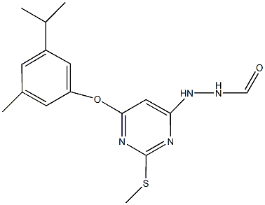 N'-[6-(3-isopropyl-5-methylphenoxy)-2-(methylsulfanyl)-4-pyrimidinyl]formic hydrazide 结构式