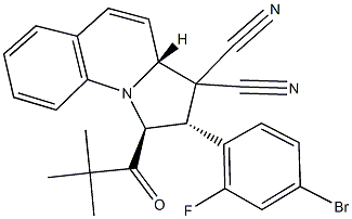 2-(4-bromo-2-fluorophenyl)-1-(2,2-dimethylpropanoyl)-1,2-dihydropyrrolo[1,2-a]quinoline-3,3(3aH)-dicarbonitrile 结构式