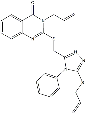 3-allyl-2-({[5-(allylsulfanyl)-4-phenyl-4H-1,2,4-triazol-3-yl]methyl}sulfanyl)-4(3H)-quinazolinone 结构式