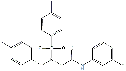 N-(3-chlorophenyl)-2-{(4-methylbenzyl)[(4-methylphenyl)sulfonyl]amino}acetamide 结构式