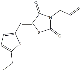 3-allyl-5-[(5-ethyl-2-thienyl)methylene]-1,3-thiazolidine-2,4-dione 结构式