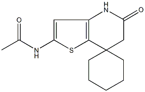 N-(5-oxo-4,5,6,7-tetrahydrospiro{thieno[3,2-b]pyridine-7,1'-cyclohexane}-2-yl)acetamide 结构式