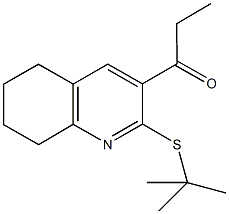 1-[2-(tert-butylsulfanyl)-5,6,7,8-tetrahydro-3-quinolinyl]-1-propanone 结构式