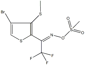 N-{1-[4-bromo-3-(methylsulfanyl)-2-thienyl]-2,2,2-trifluoroethylidene}-N-[methanesulfonyloxy]amine 结构式