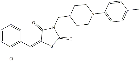 5-(2-chlorobenzylidene)-3-{[4-(4-methylphenyl)-1-piperazinyl]methyl}-1,3-thiazolidine-2,4-dione 结构式