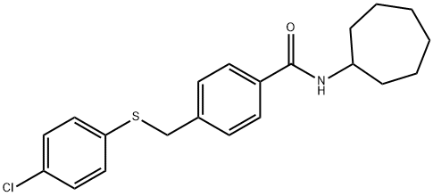 4-{[(4-chlorophenyl)sulfanyl]methyl}-N-cycloheptylbenzamide 结构式