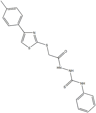 2-({[4-(4-methylphenyl)-1,3-thiazol-2-yl]sulfanyl}acetyl)-N-phenylhydrazinecarbothioamide 结构式