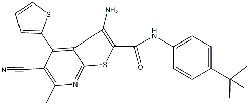 3-amino-N-(4-tert-butylphenyl)-5-cyano-6-methyl-4-(2-thienyl)thieno[2,3-b]pyridine-2-carboxamide 结构式