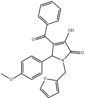 4-benzoyl-1-(2-furylmethyl)-3-hydroxy-5-(4-methoxyphenyl)-1,5-dihydro-2H-pyrrol-2-one 结构式