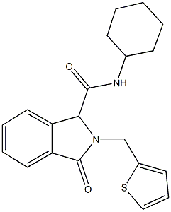 N-cyclohexyl-3-oxo-2-(2-thienylmethyl)-1-isoindolinecarboxamide 结构式