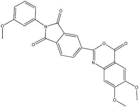 5-(6,7-dimethoxy-4-oxo-4H-3,1-benzoxazin-2-yl)-2-(3-methoxyphenyl)-1H-isoindole-1,3(2H)-dione 结构式