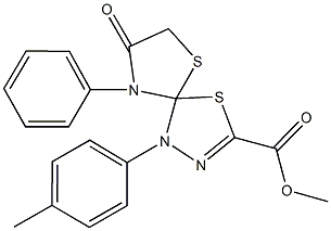 methyl 1-(4-methylphenyl)-8-oxo-9-phenyl-4,6-dithia-1,2,9-triazaspiro[4.4]non-2-ene-3-carboxylate 结构式