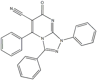 7-oxo-1,3,5-triphenyl-1,7-dihydro[1,2,4]triazolo[4,3-a]pyrimidine-6-carbonitrile 结构式